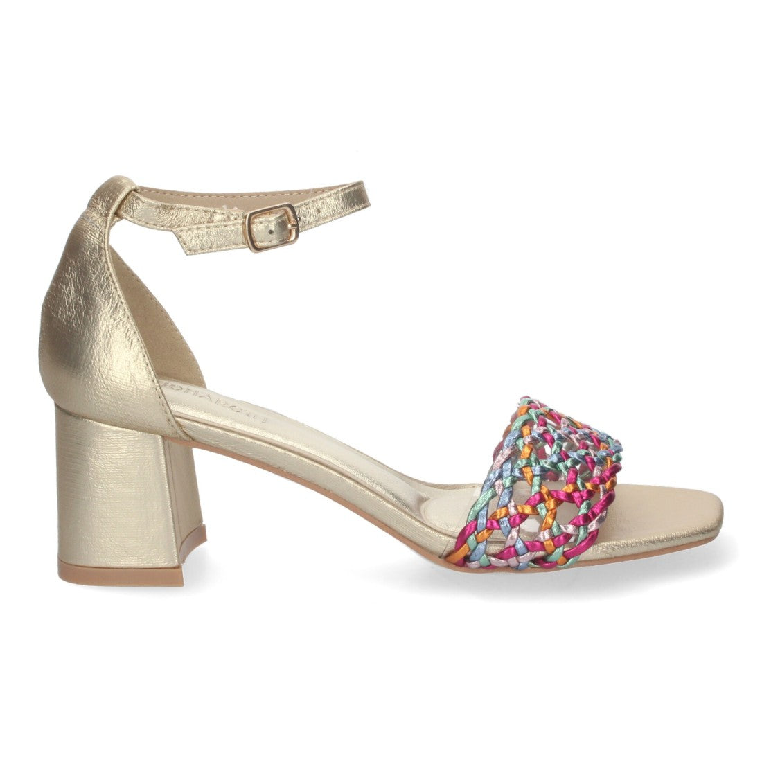 Sandalia de tacón de mujer con cierre ankle strap de hebilla - Multicolor (Ref. A-3002)