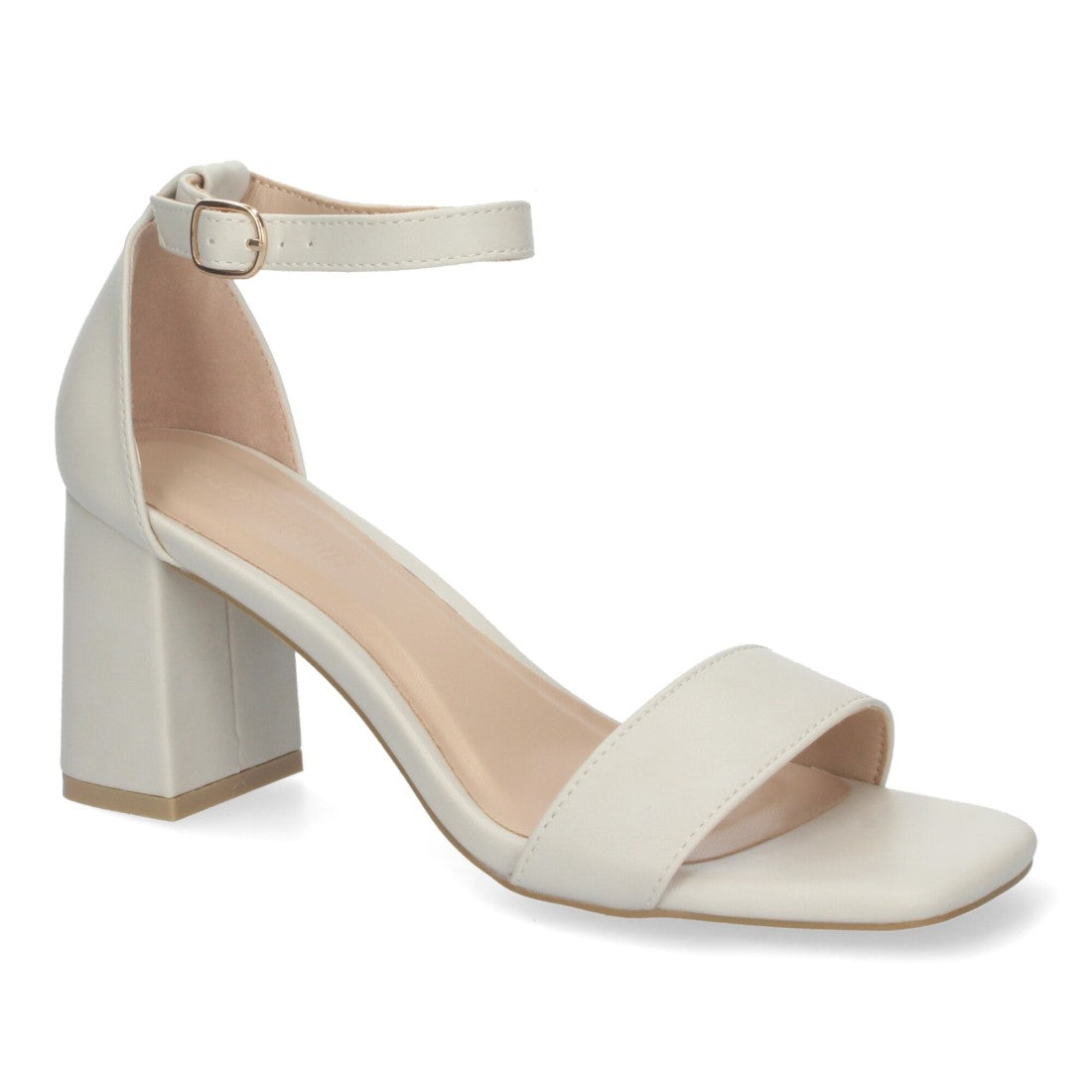 Sandalia de tacón de mujer con cierre ankle strap de hebilla