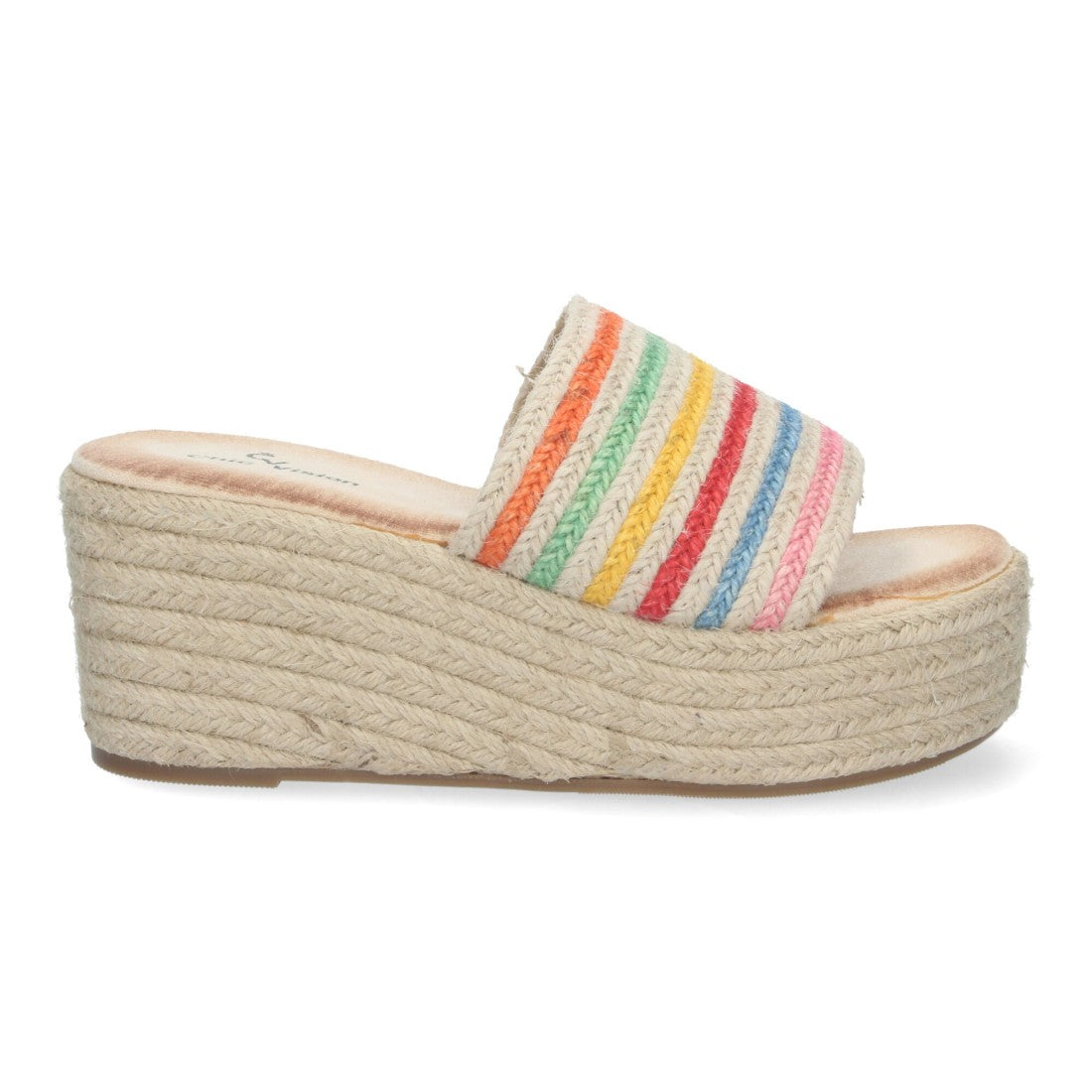 Sandalias de plataforma de yute - elegantes de mujer - Multicolor