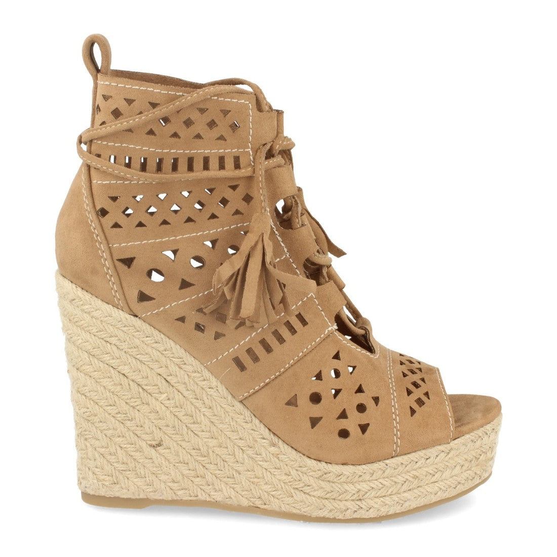 Sandalia de cuña con yute