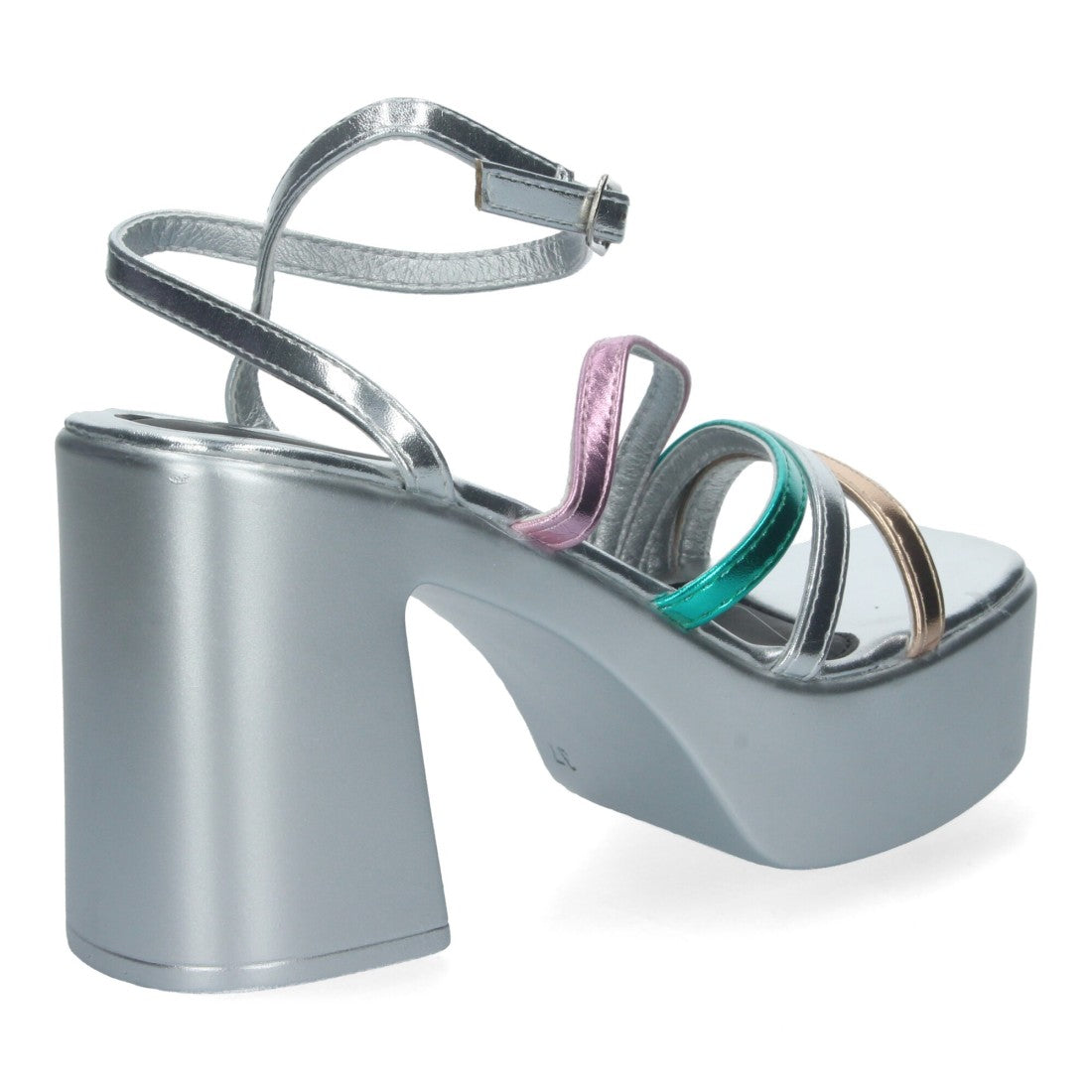 Sandalias de plataforma de mujer con tiras en la pala - Multicolor