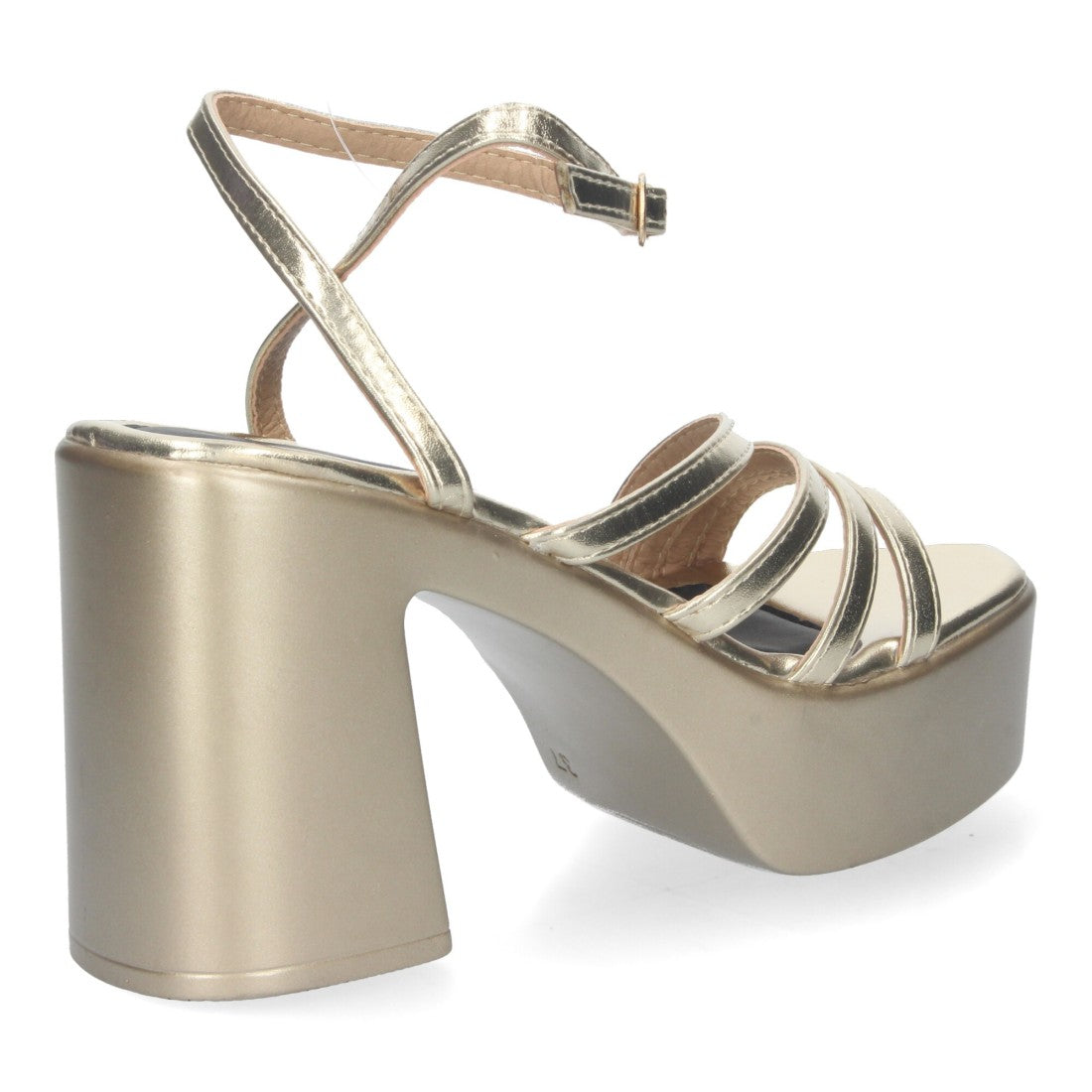 Sandalias de plataforma de mujer con tiras en la pala - Oro