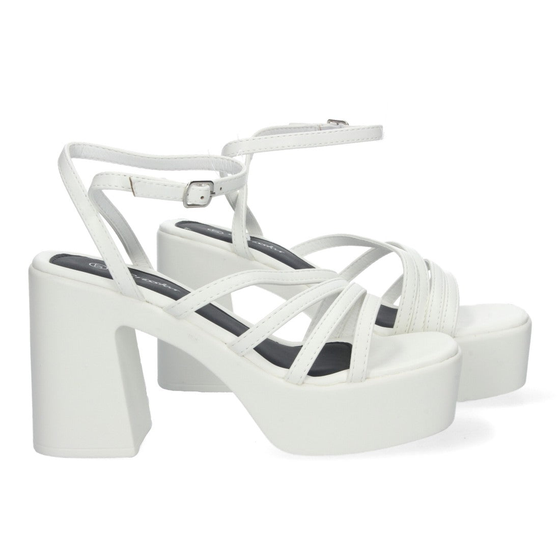 Sandalias de plataforma de mujer con tiras en la pala