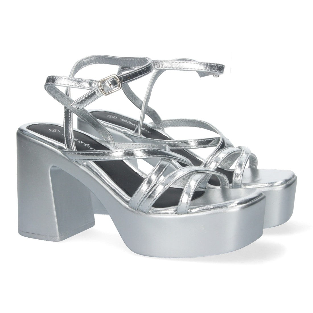 Sandalias de plataforma de mujer - Plata
