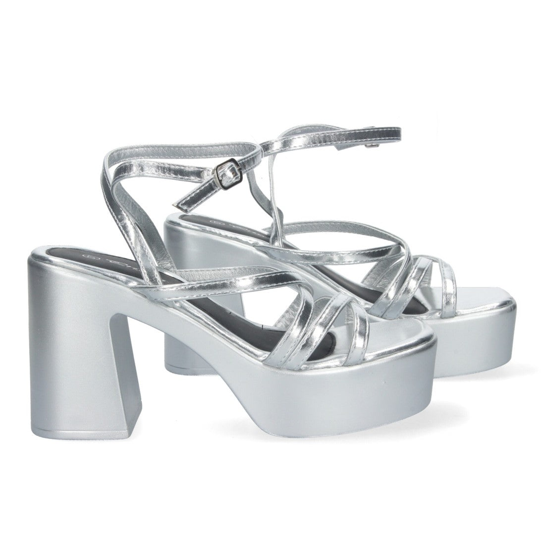 Sandalias de plataforma de mujer - Plata
