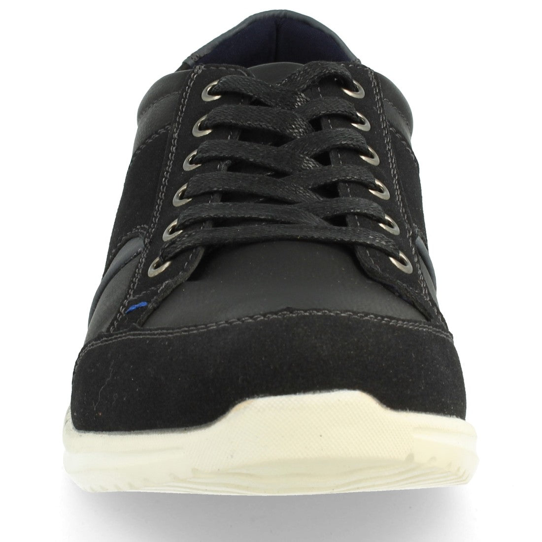 Zapatilla con cordones planos y ojales metálicos - Negro
