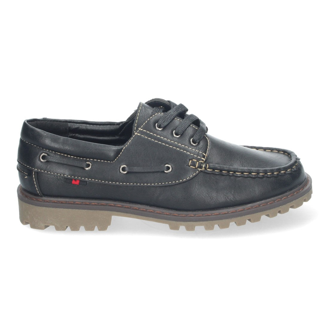 Mocasines elegantes de hombre con cosidos y cierre de cordones