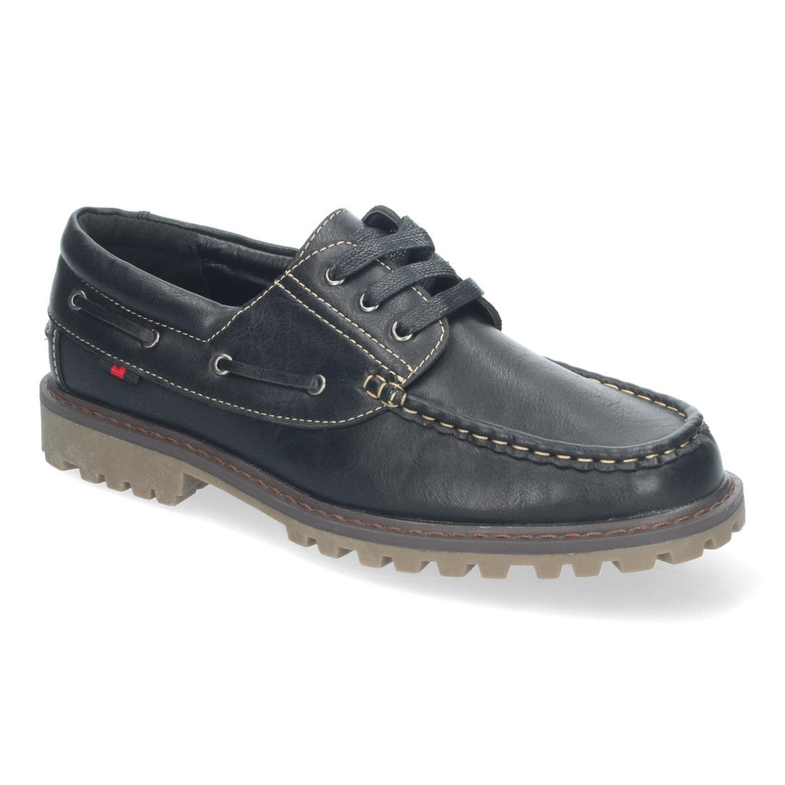 Mocasines elegantes de hombre con cosidos y cierre de cordones