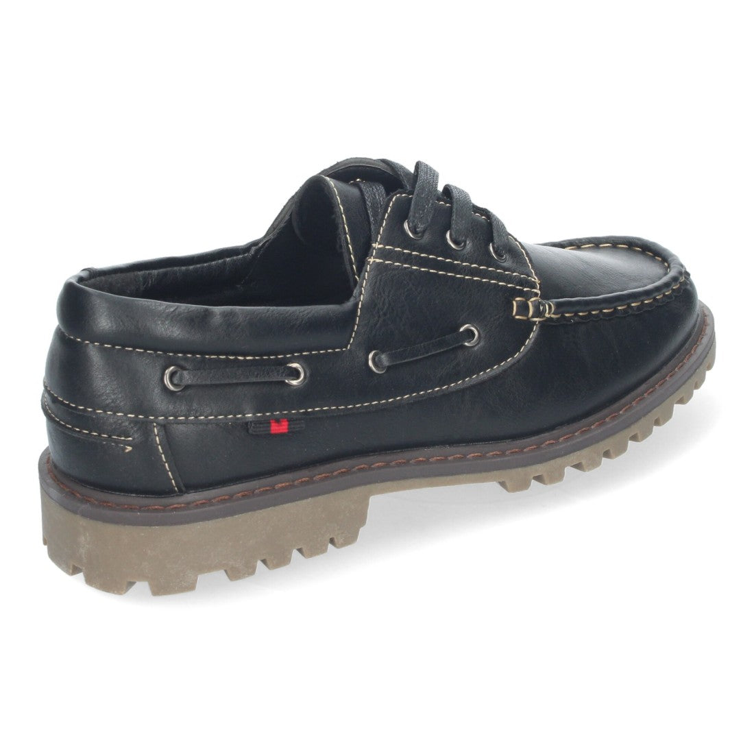 Mocasines elegantes de hombre con cosidos y cierre de cordones