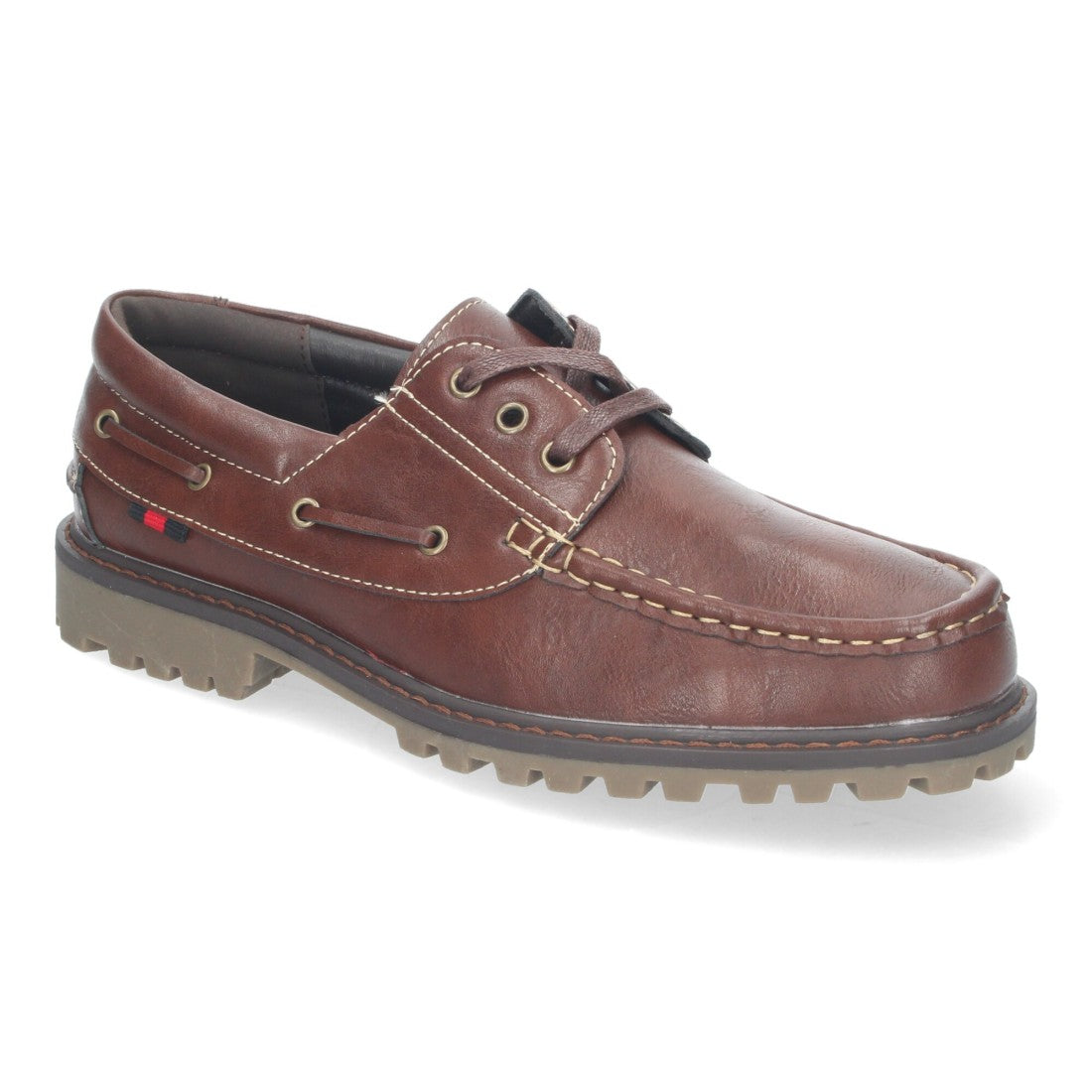 Mocasines elegantes de hombre con cosidos y cierre de cordones