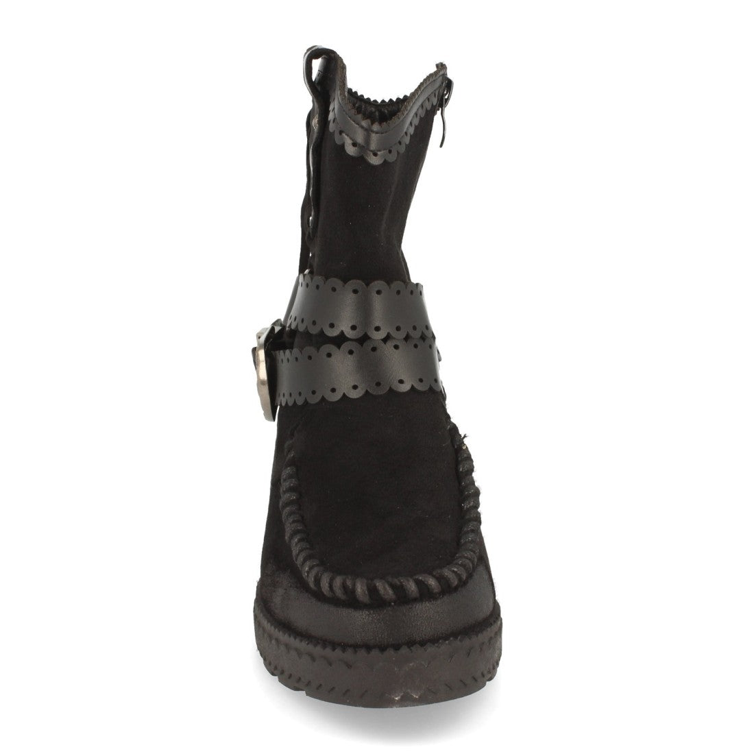 Bota de estilo indio con correas con hebilla - Negro (Ref. 1976A)
