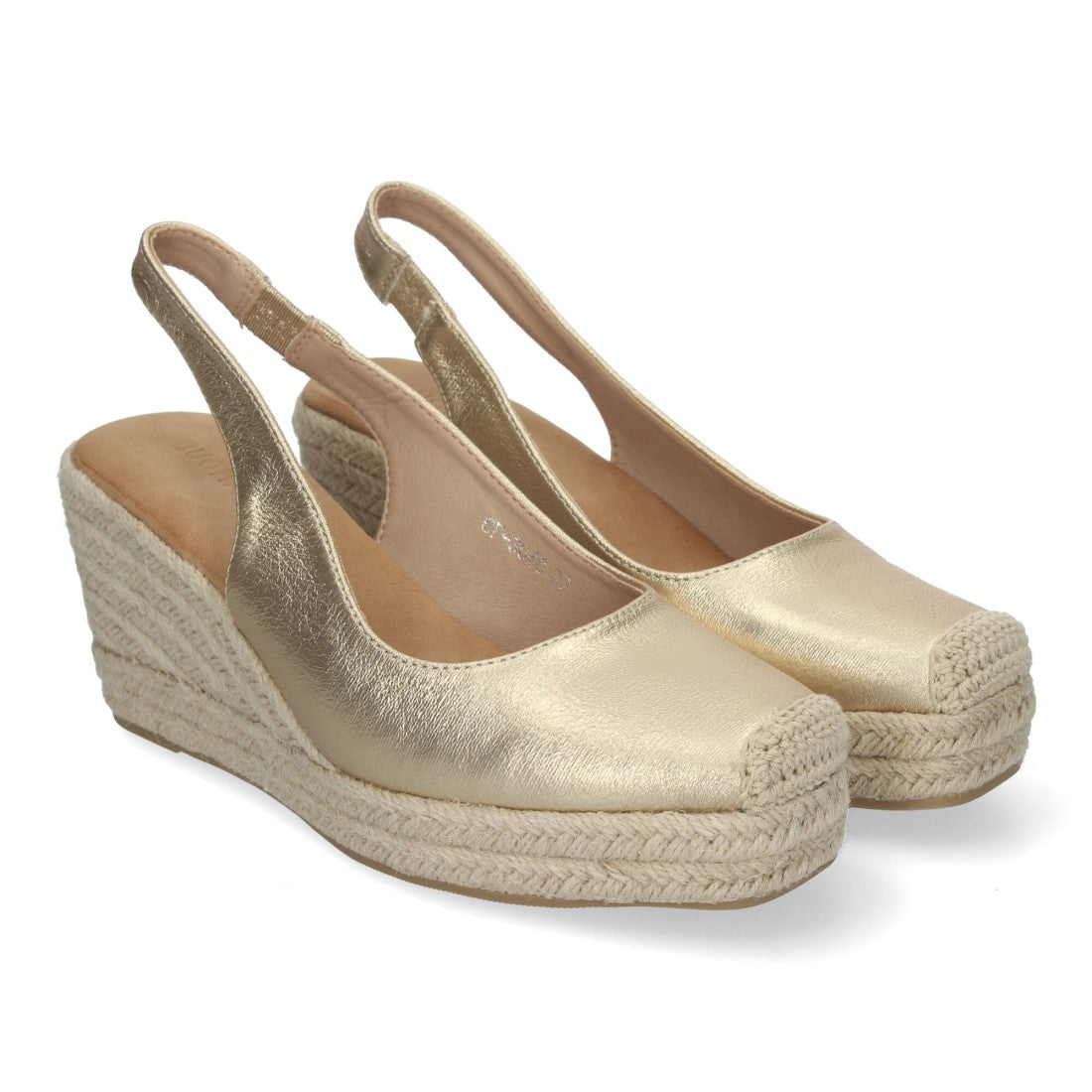 Sandalias de cuña de yute de mujer con cierre de hebilla ajustable