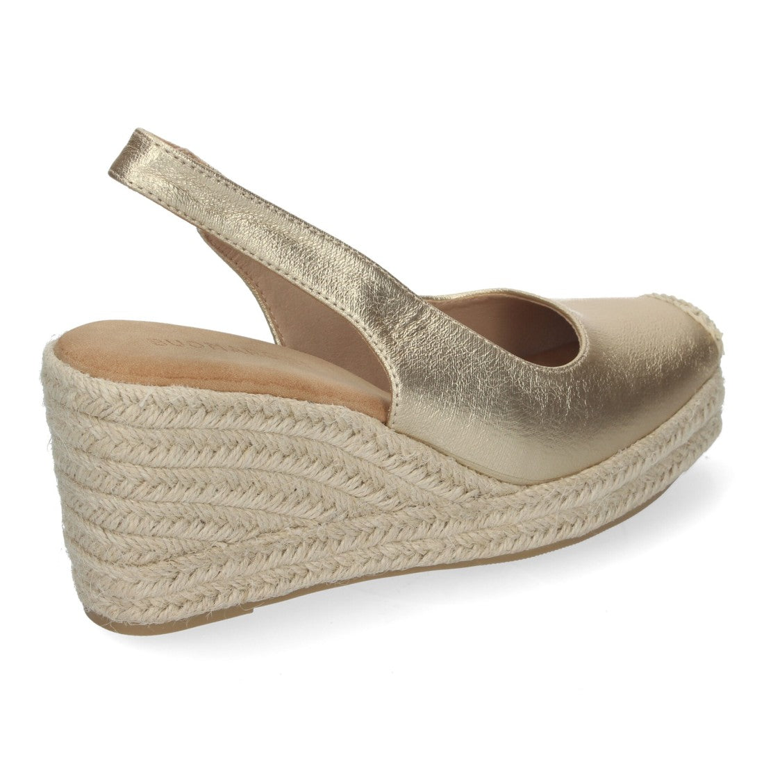 Sandalias de cuña de yute de mujer con cierre de hebilla ajustable