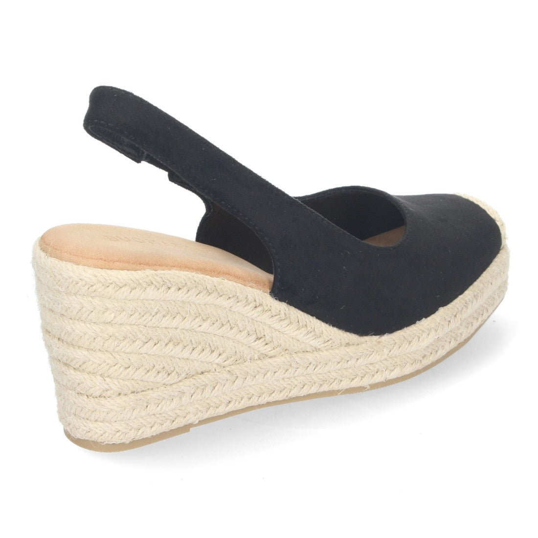 Sandalias de cuña de yute de mujer con cierre de hebilla ajustable