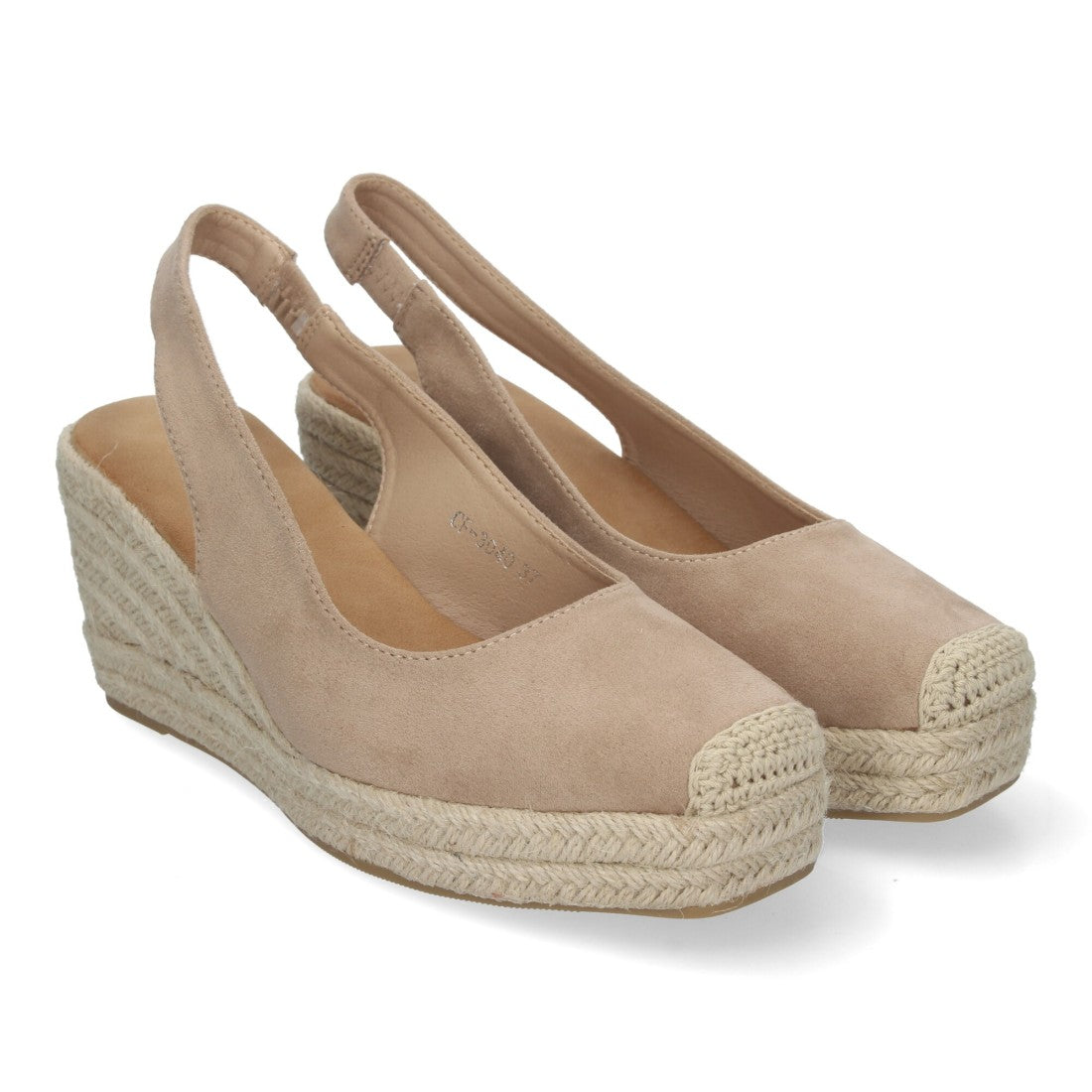 Sandalias de cuña de yute de mujer con cierre de hebilla ajustable