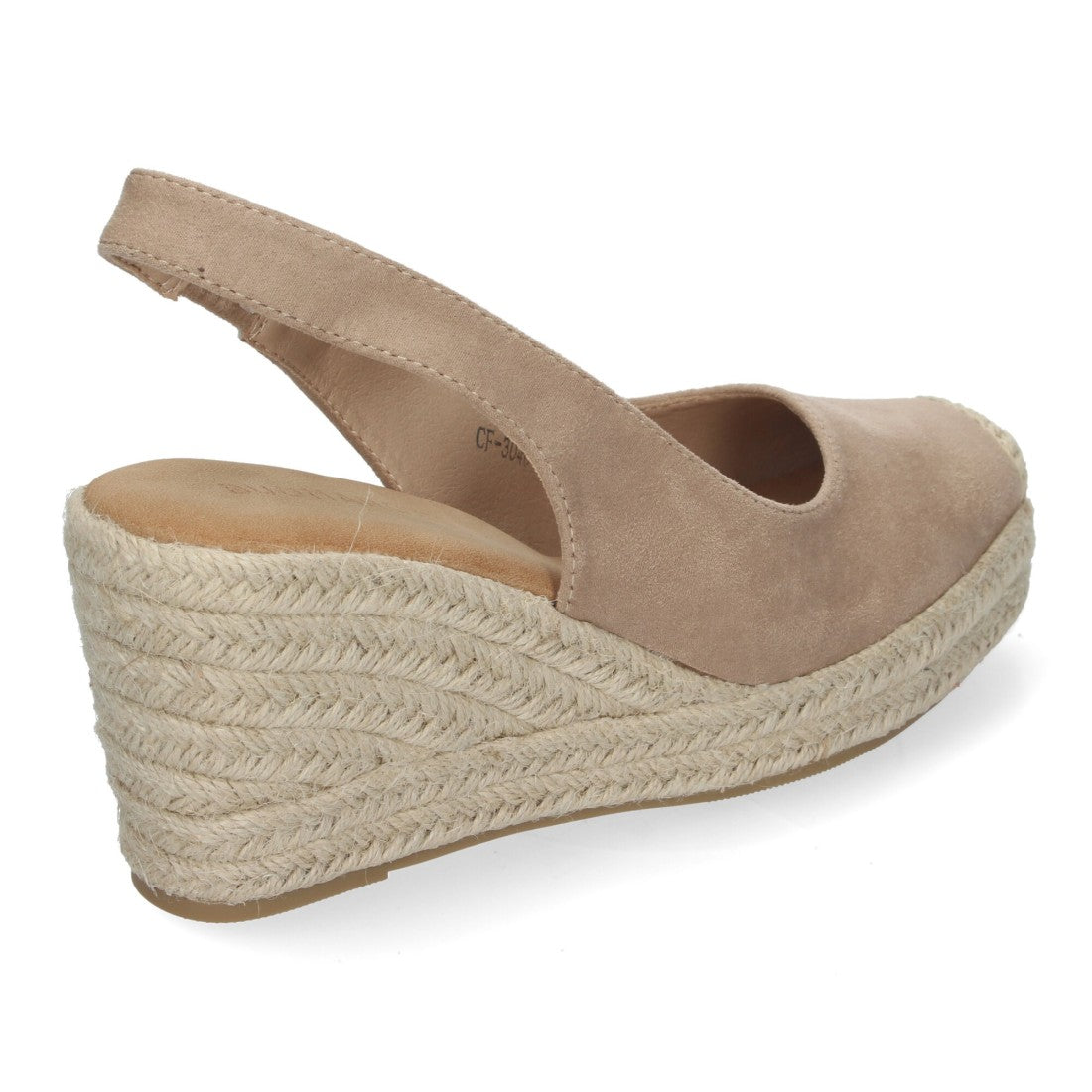 Sandalias de cuña de yute de mujer con cierre de hebilla ajustable
