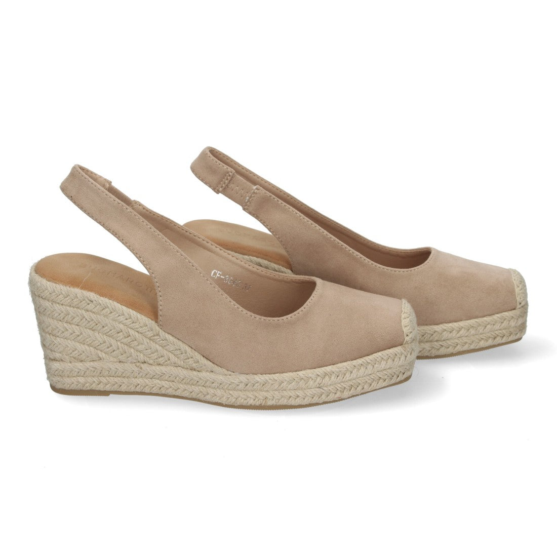 Sandalias de cuña de yute de mujer con cierre de hebilla ajustable