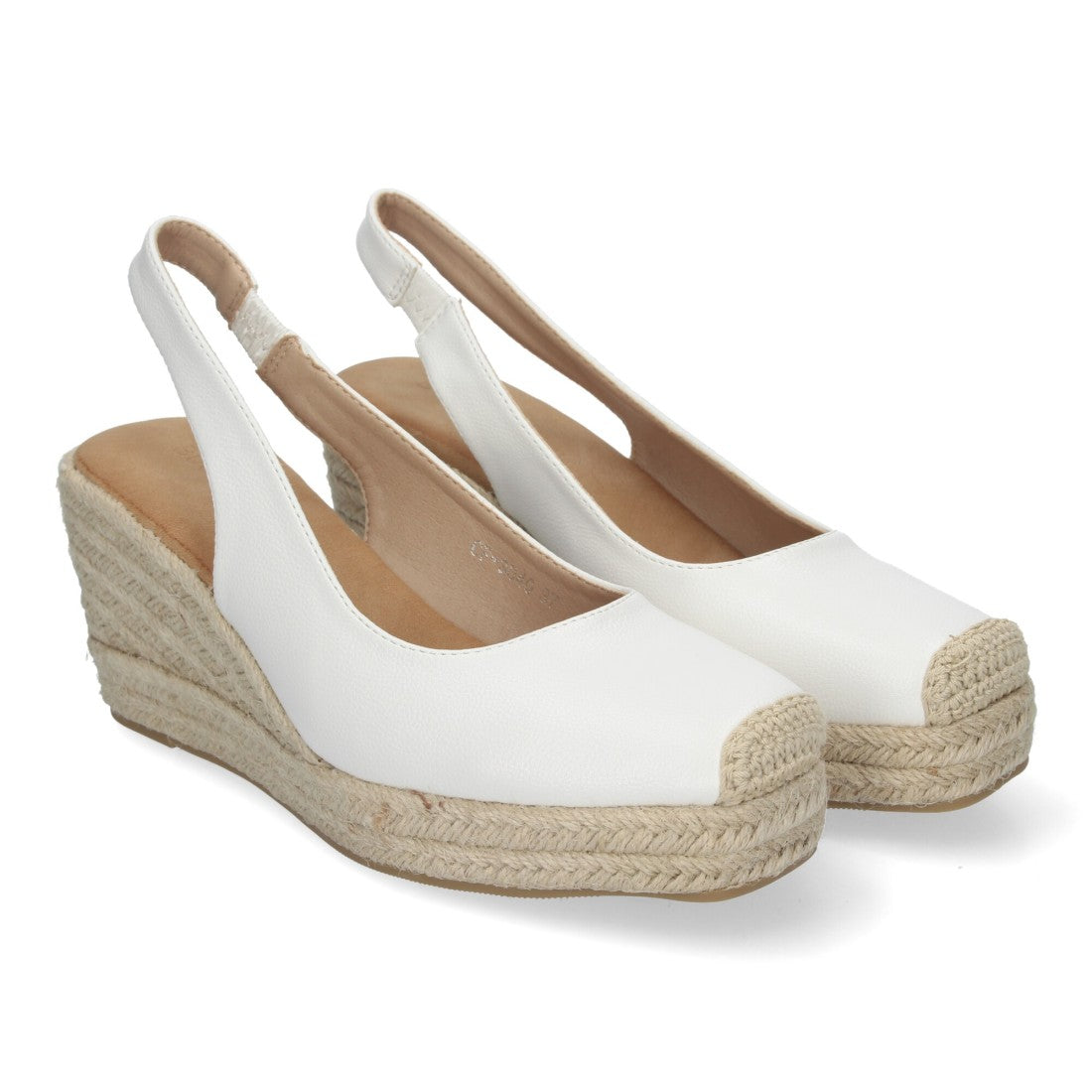 Sandalias de cuña de yute de mujer con cierre de hebilla ajustable