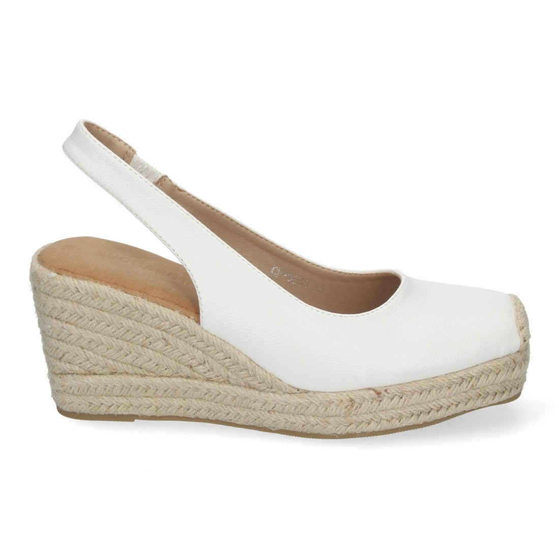 Sandalias de cuña de yute de mujer con cierre de hebilla ajustable