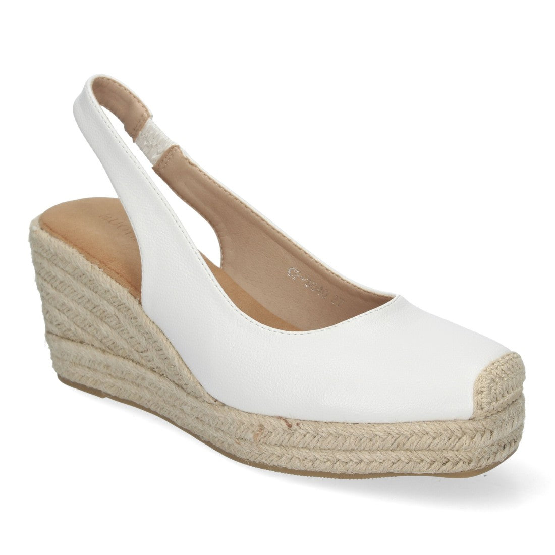 Sandalias de cuña de yute de mujer con cierre de hebilla ajustable