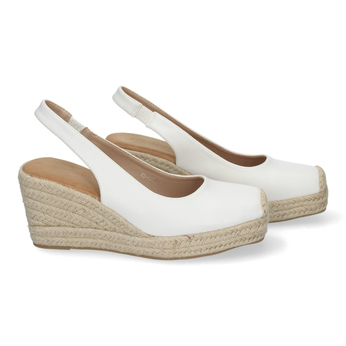 Sandalias de cuña de yute de mujer con cierre de hebilla ajustable