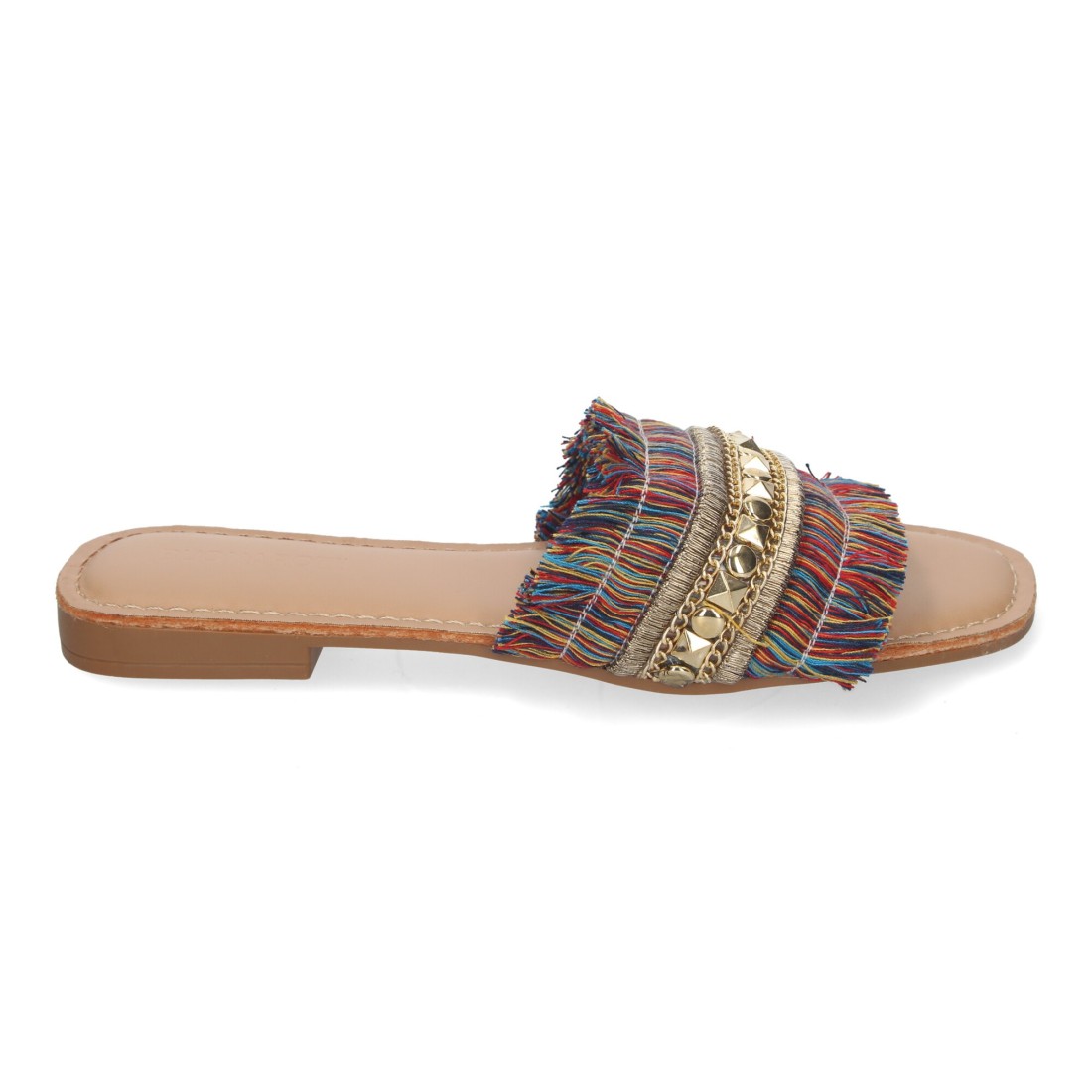Sandalias planas de verano de mujer con adornos de flecos