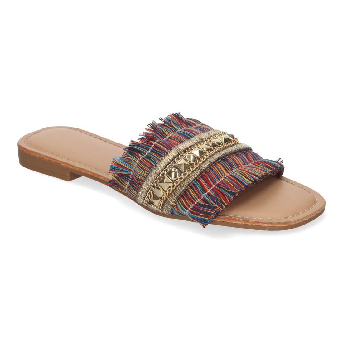 Sandalias planas de verano de mujer con adornos de flecos