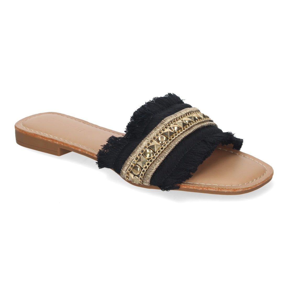 Sandalias planas de verano de mujer con adornos de flecos
