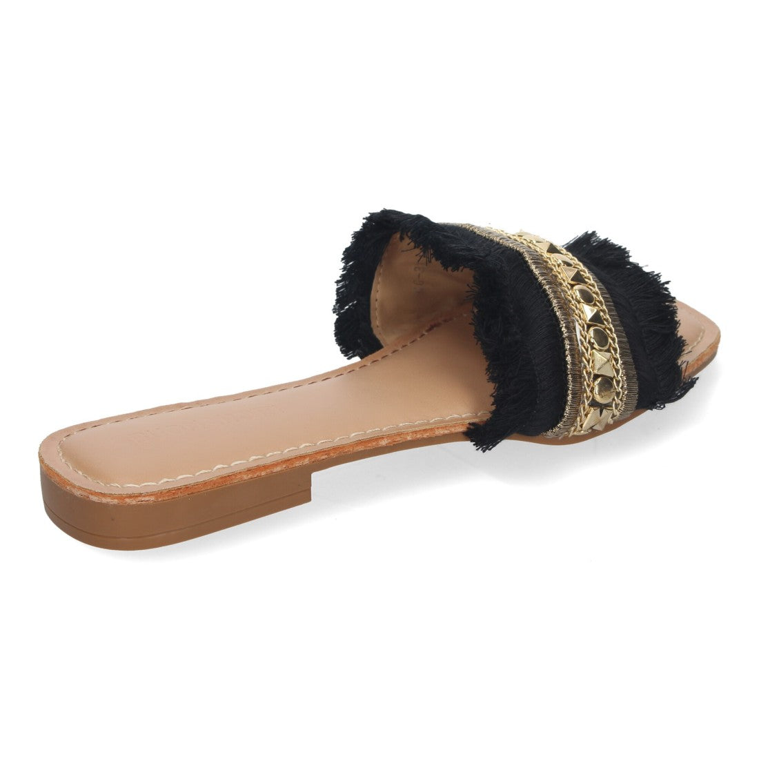 Sandalias planas de verano de mujer con adornos de flecos