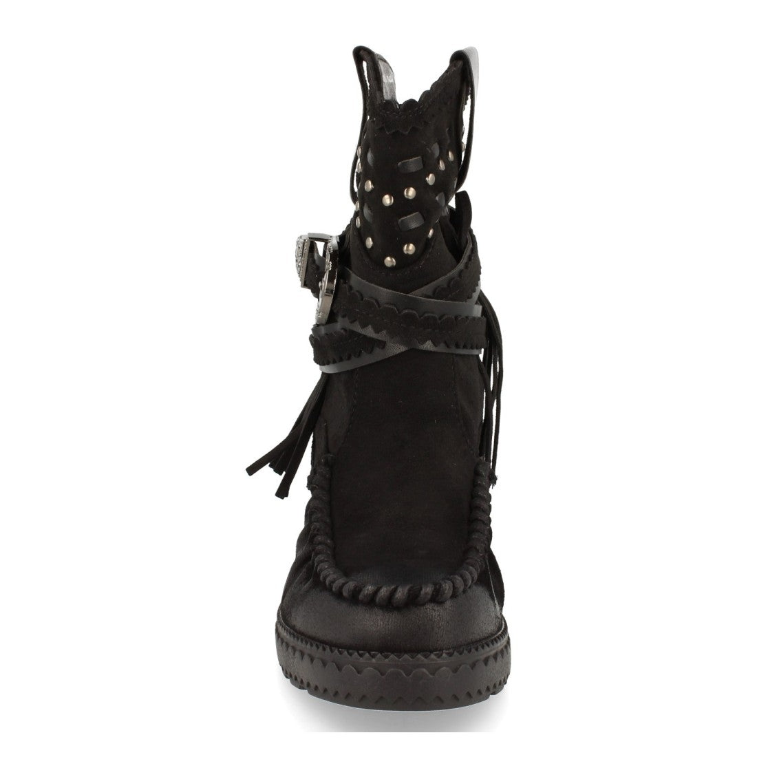 Bota de estilo indio con correas con hebilla