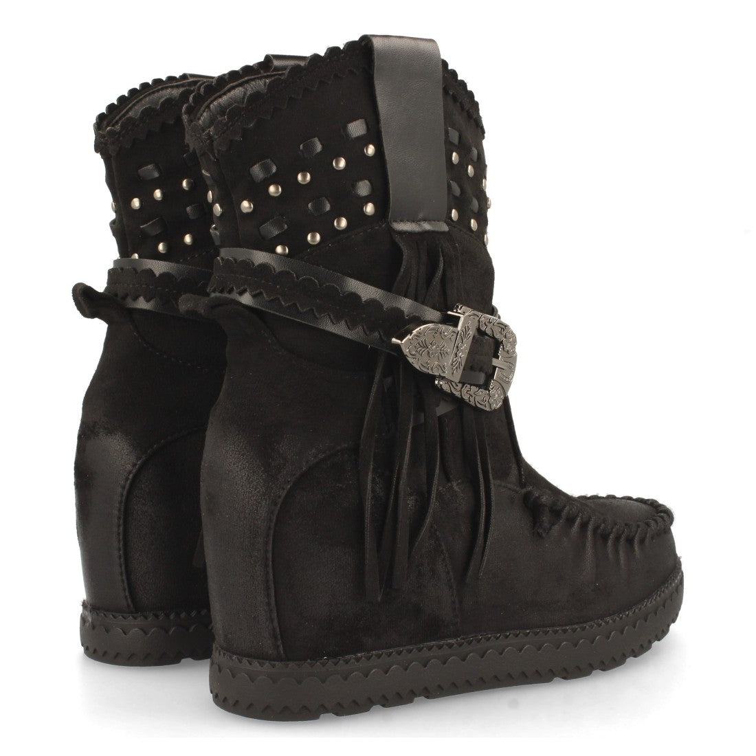 Bota de estilo indio con correas con hebilla