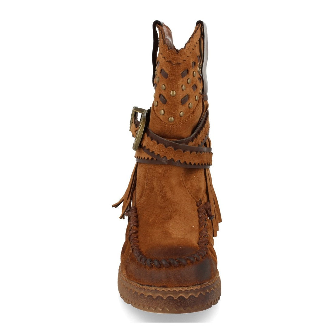 Bota de estilo indio con correas con hebilla