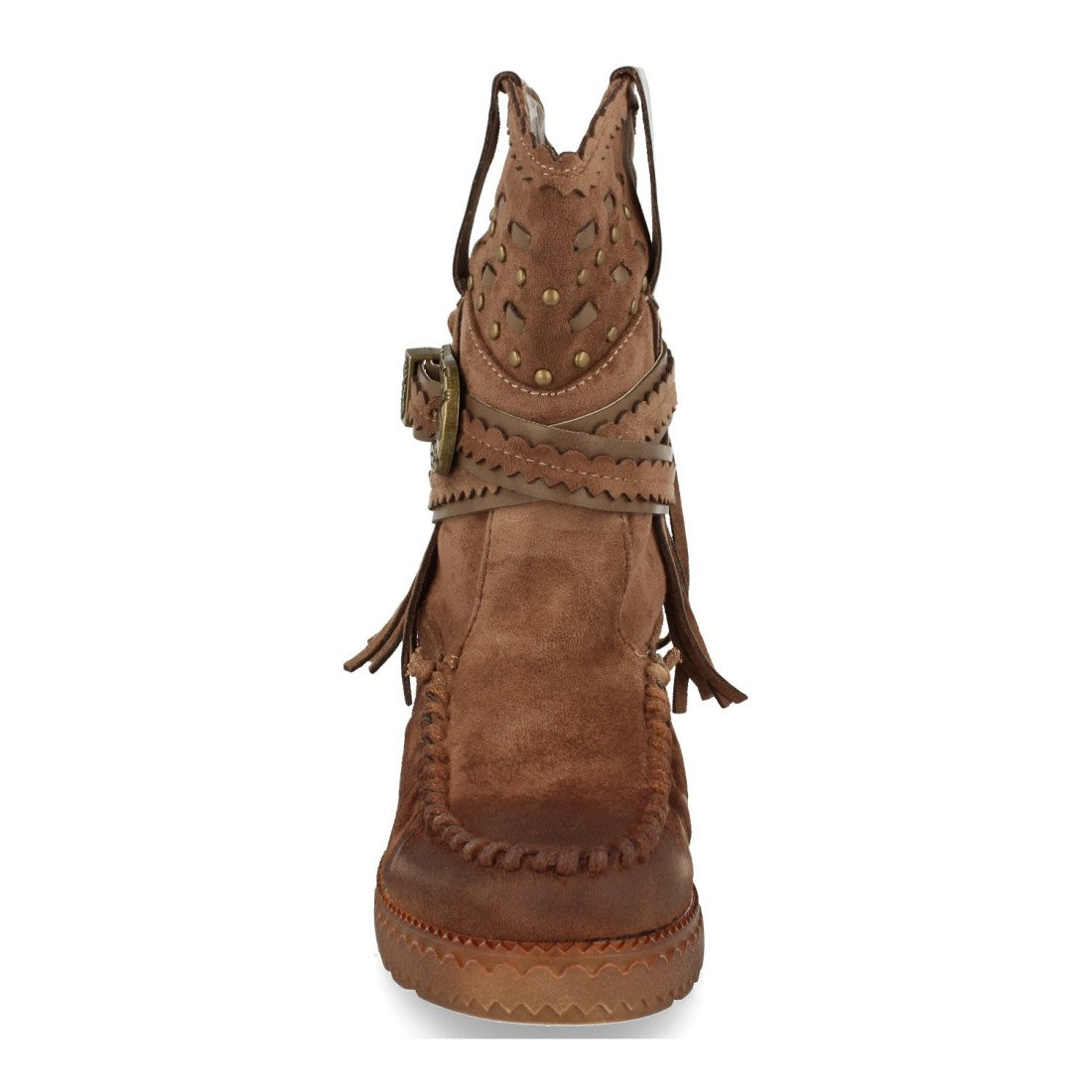 Bota de estilo indio con correas con hebilla