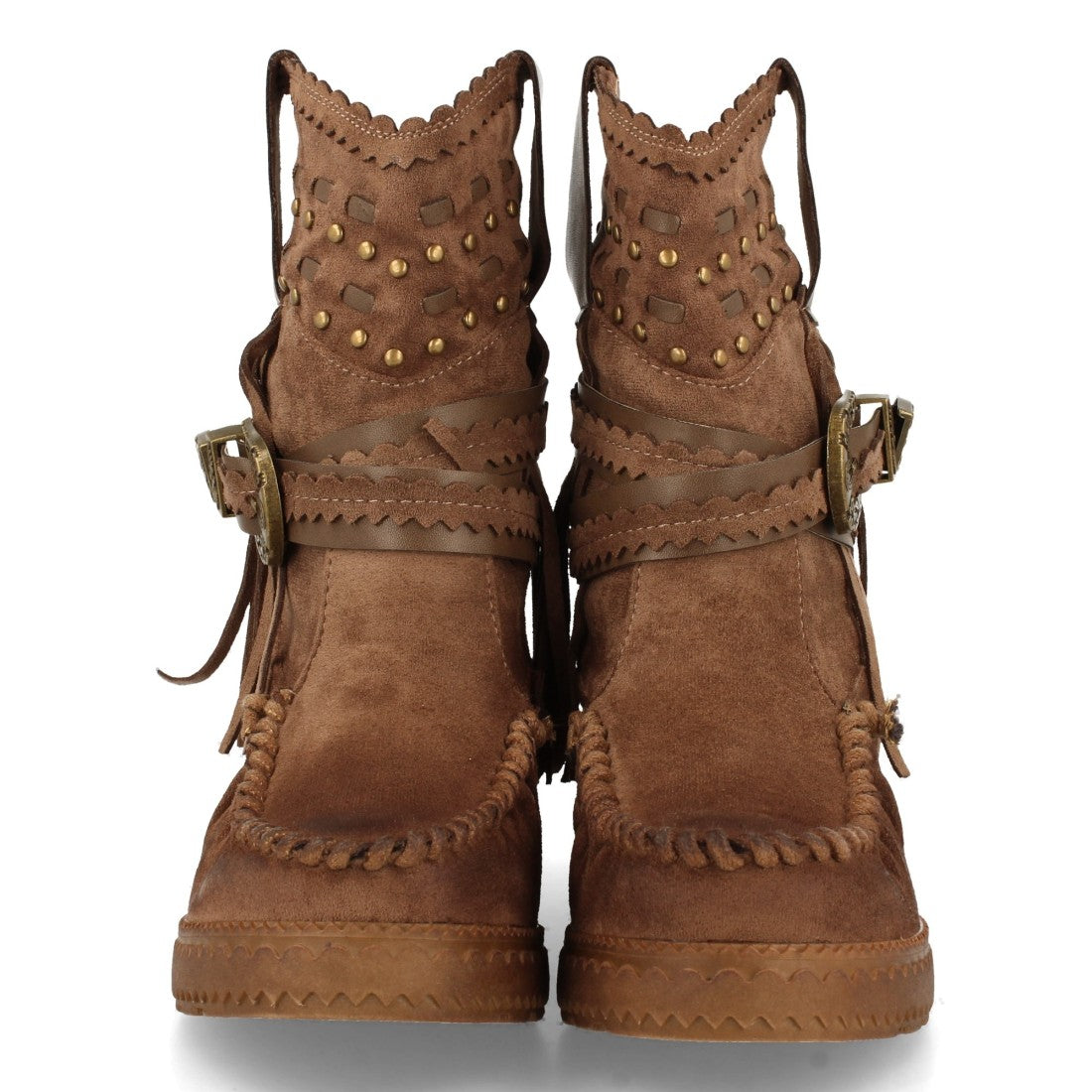 Bota de estilo indio con correas con hebilla