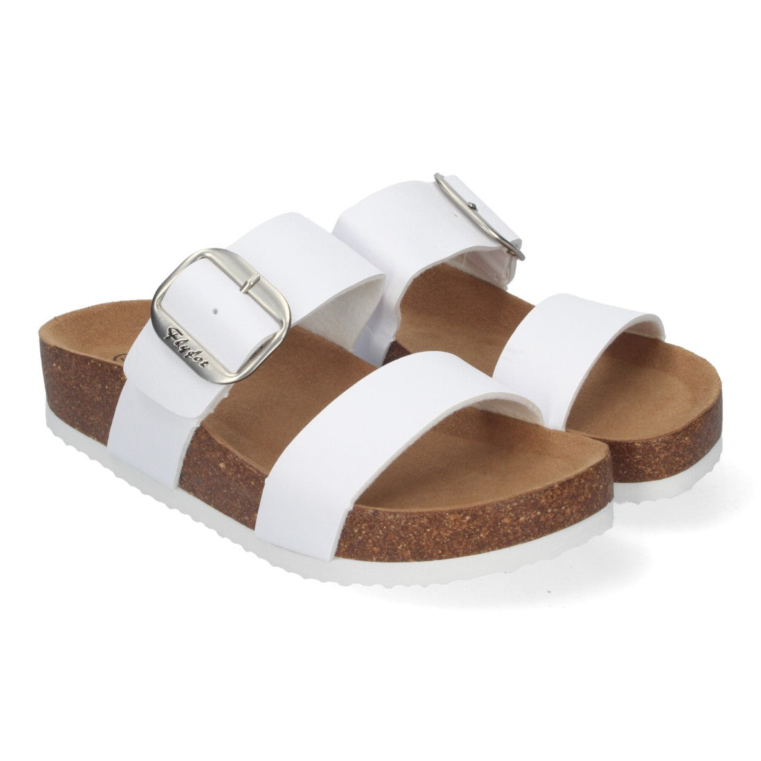 Sandalia de cuña de mujer tipo esclava - Blanco (Ref. M-282)