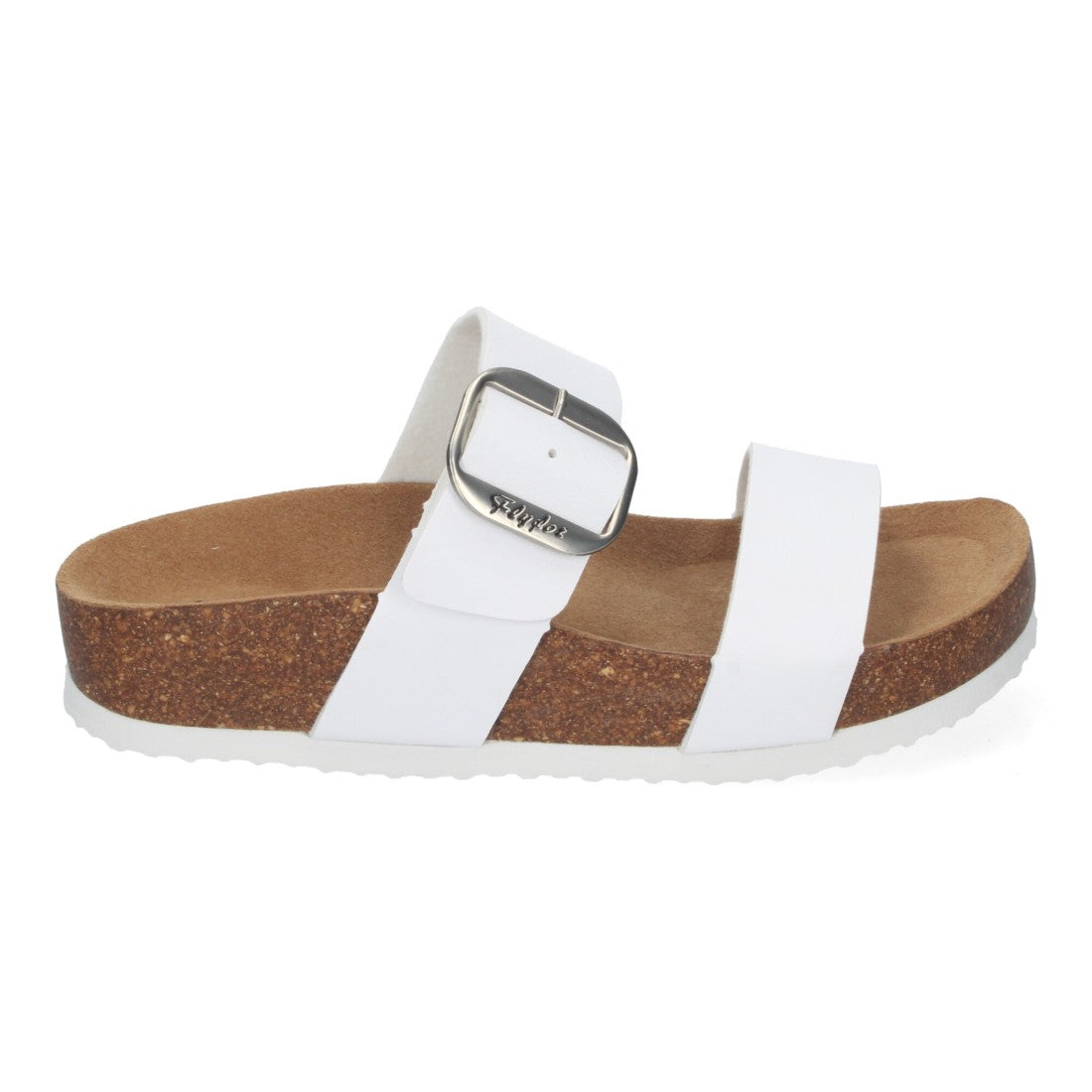 Sandalia de cuña de mujer tipo esclava - Blanco (Ref. M-282)