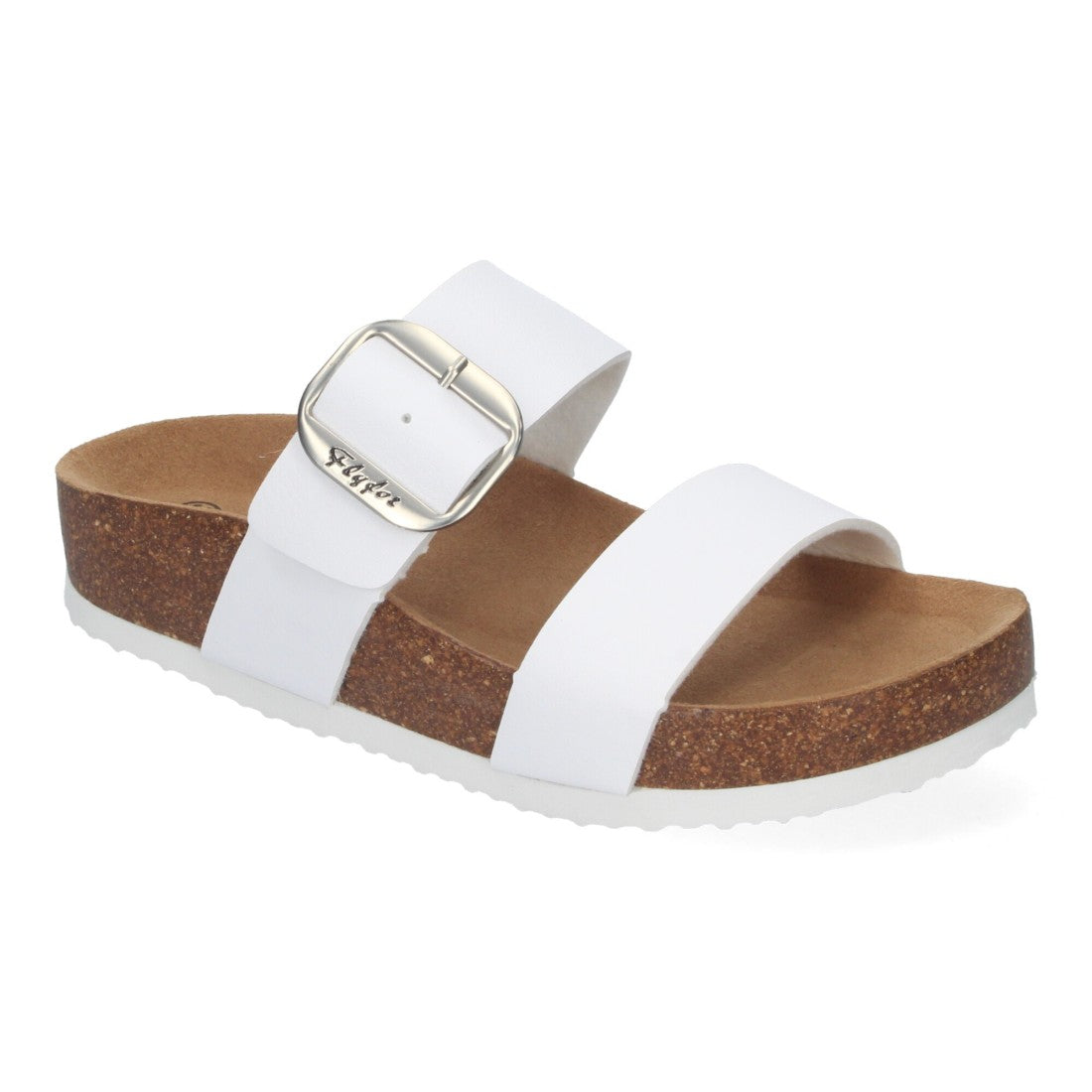 Sandalia de cuña de mujer tipo esclava - Blanco (Ref. M-282)