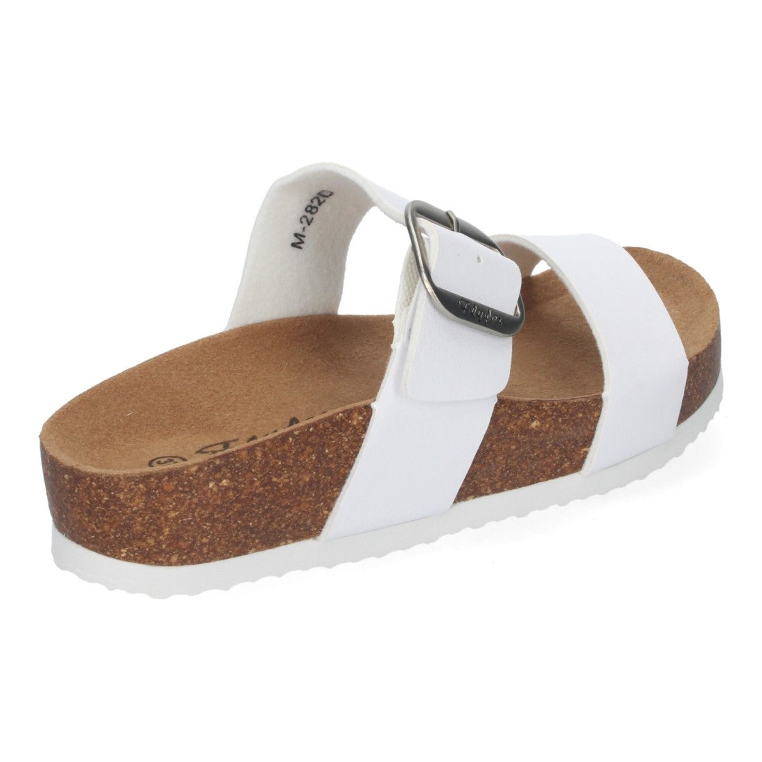 Sandalia de cuña de mujer tipo esclava - Blanco (Ref. M-282)
