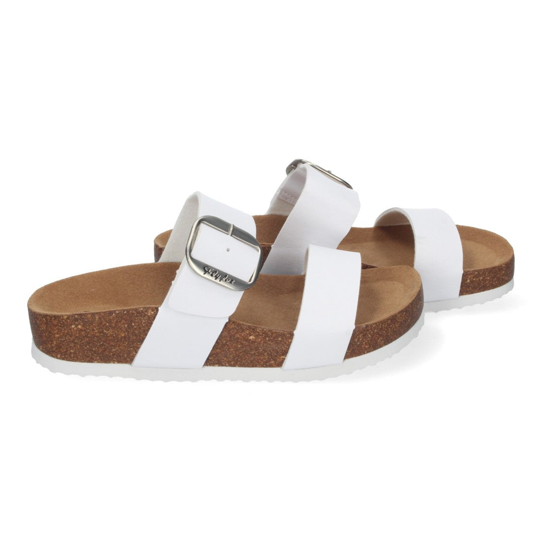 Sandalia de cuña de mujer tipo esclava - Blanco (Ref. M-282)