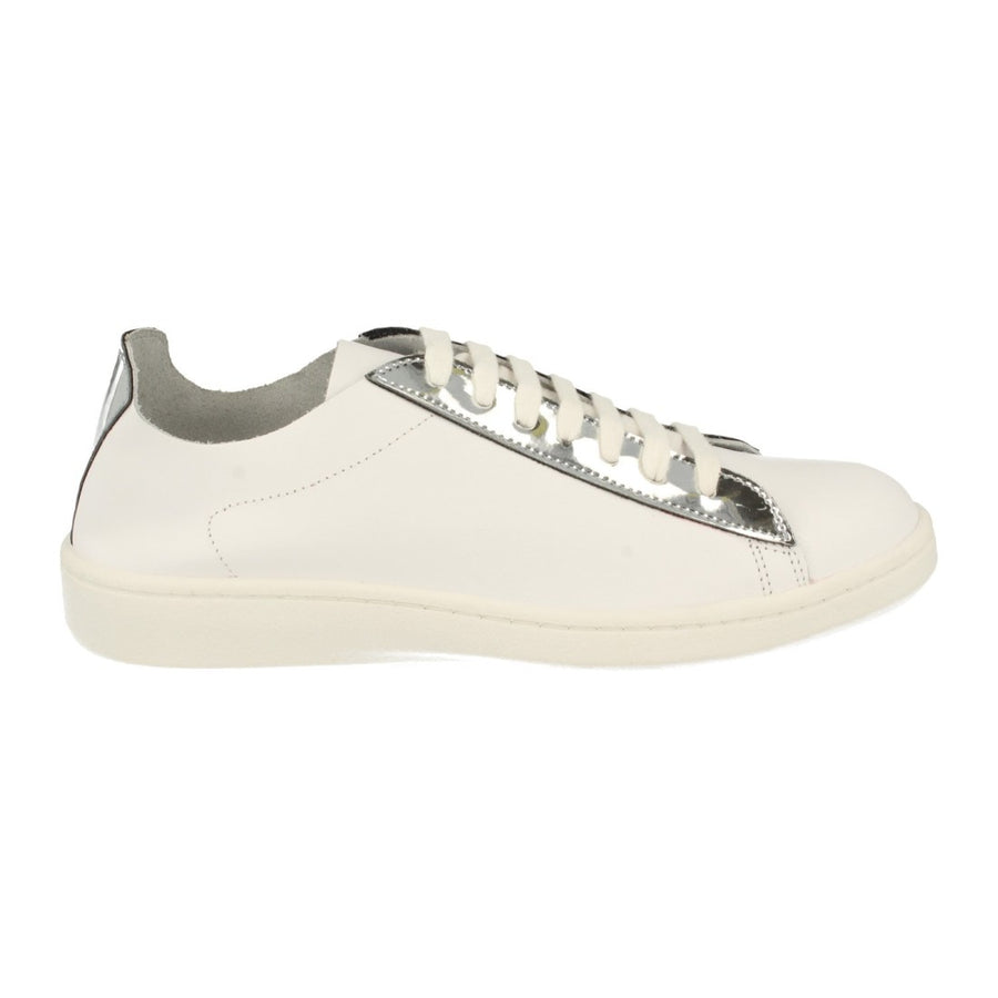 Zapatilla de mujer con piel hecho en españa - Plata