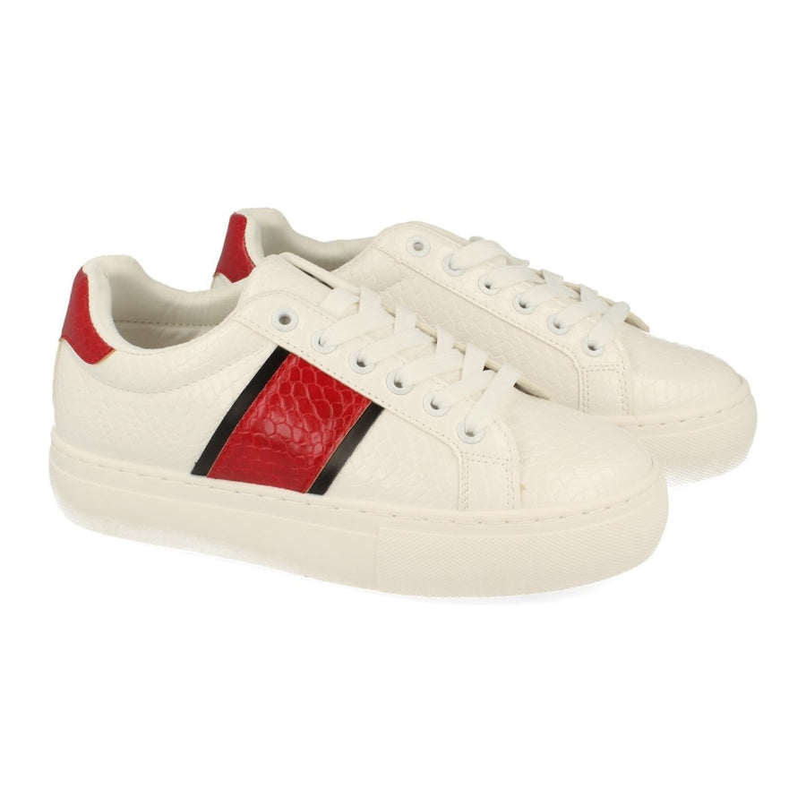 Zapatilla de mujer con cierre de cordones - Blanco