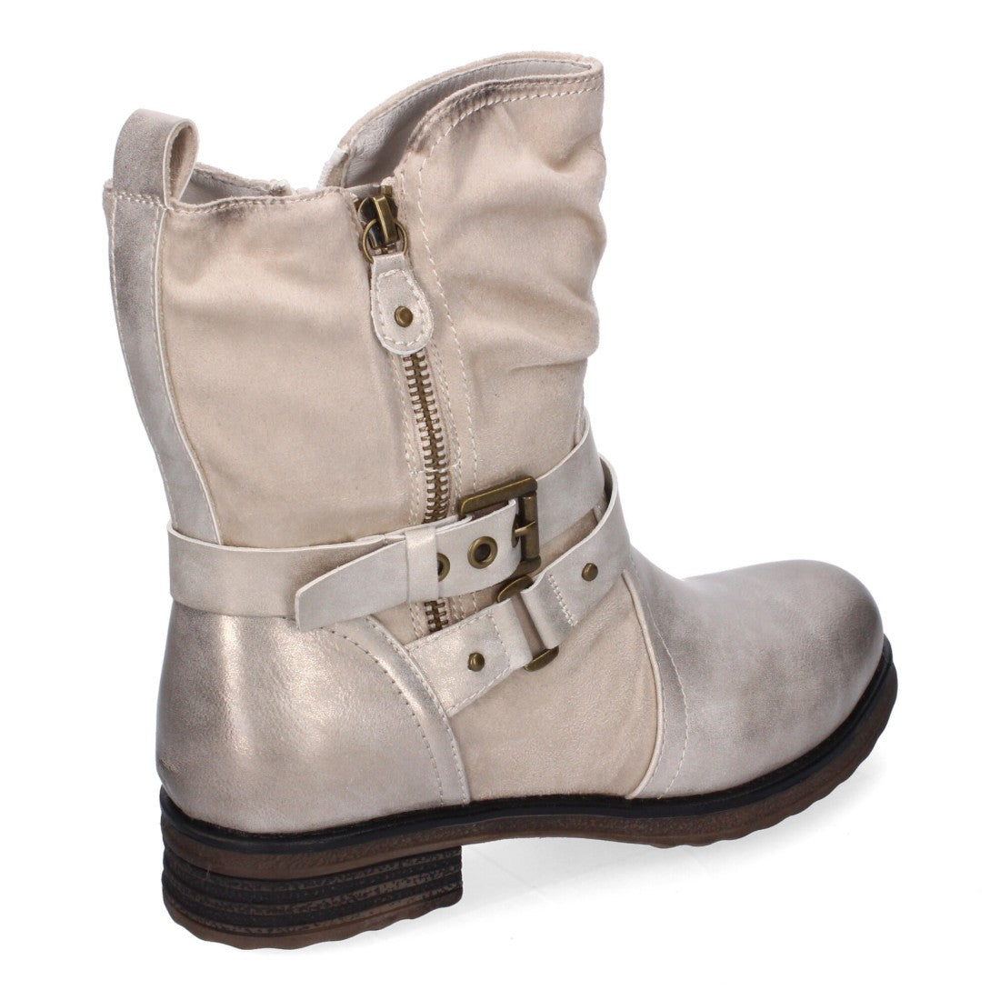 Botines de mujer con cierre doble de cremallera y correa ajustable