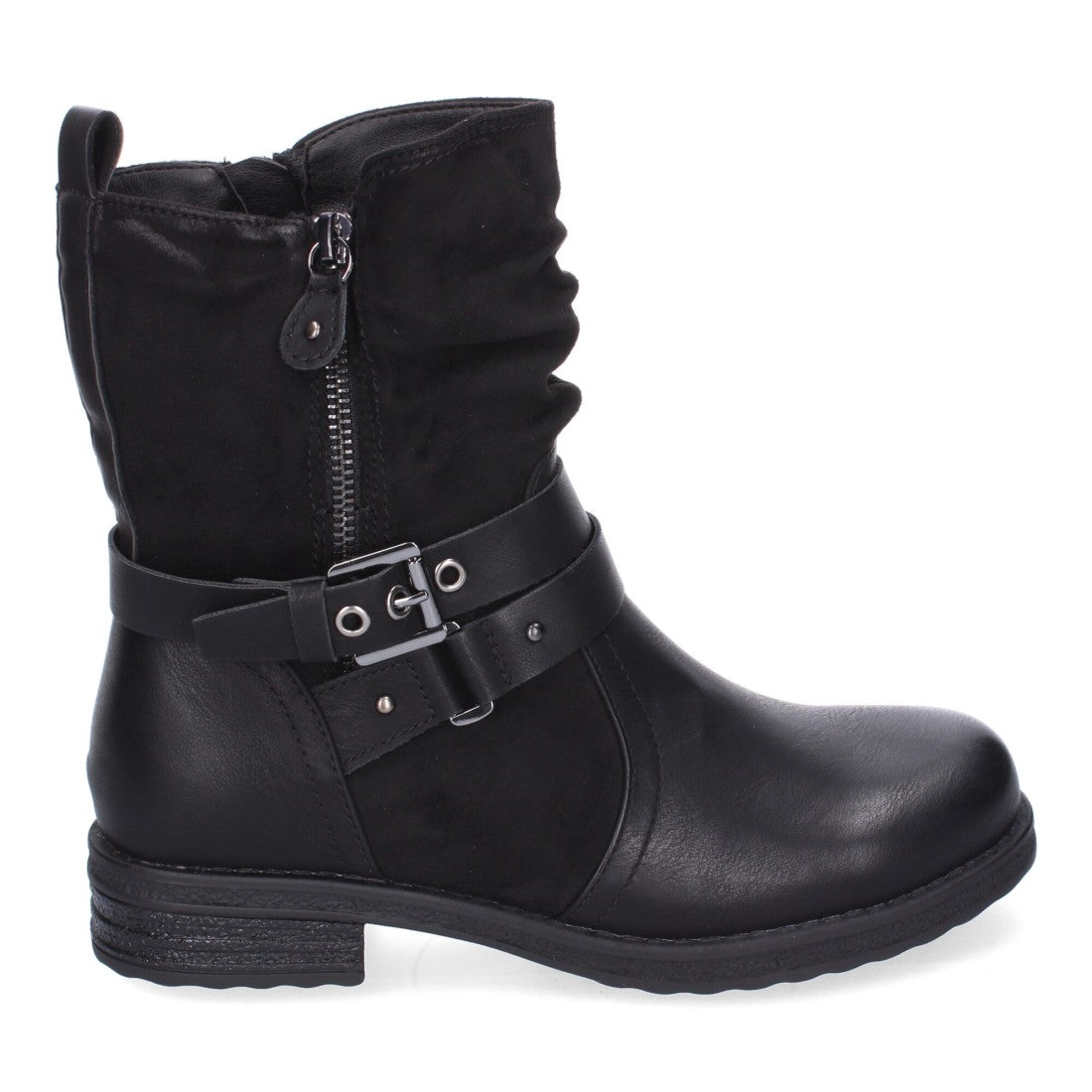 Botines de mujer con cierre doble de cremallera y correa ajustable