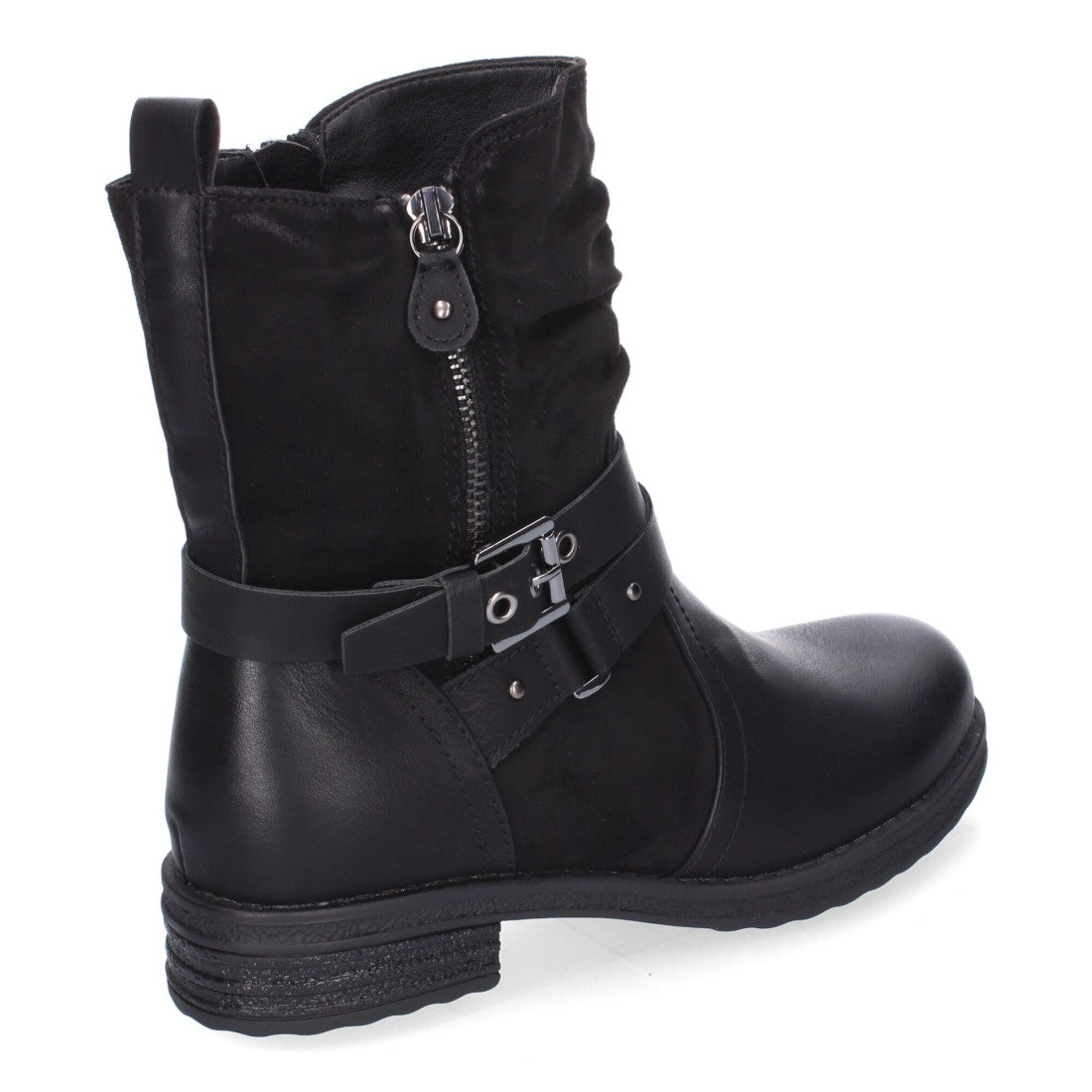 Botines de mujer con cierre doble de cremallera y correa ajustable