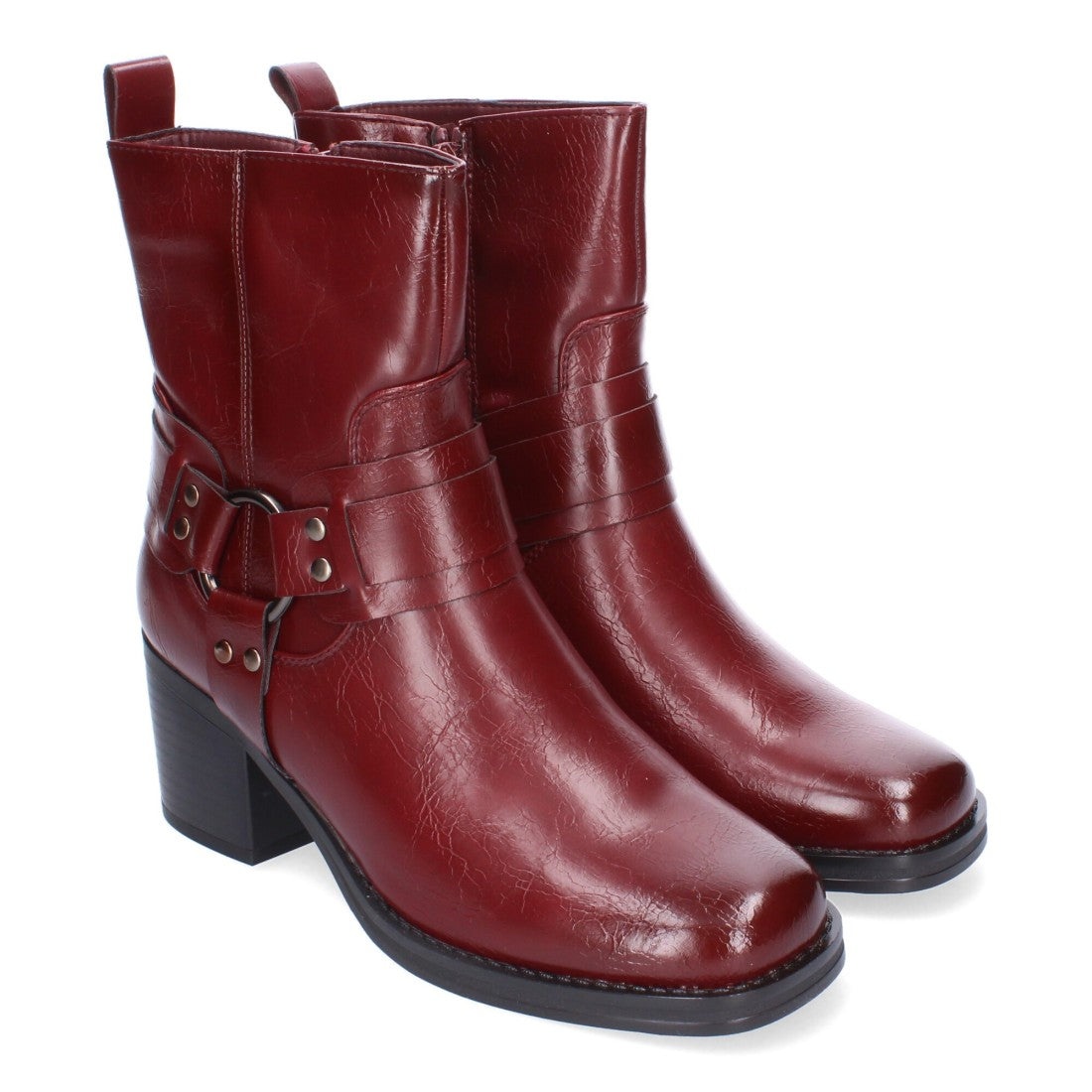 Botines de tacón de mujer con adorno de hebilla