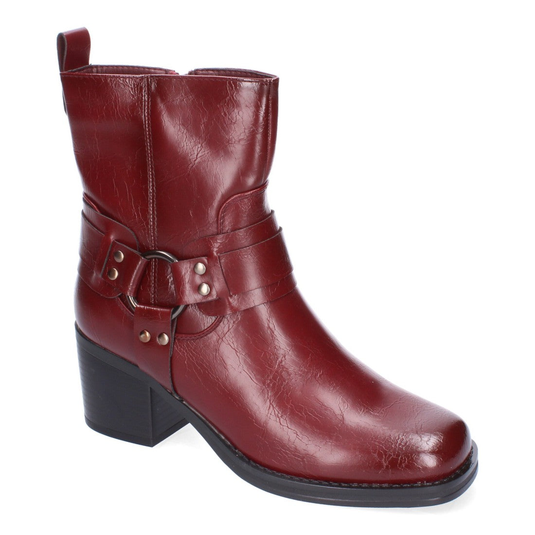 Botines de tacón de mujer con adorno de hebilla