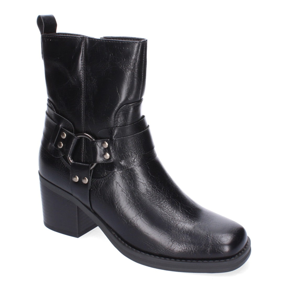 Botines de tacón de mujer con adorno de hebilla