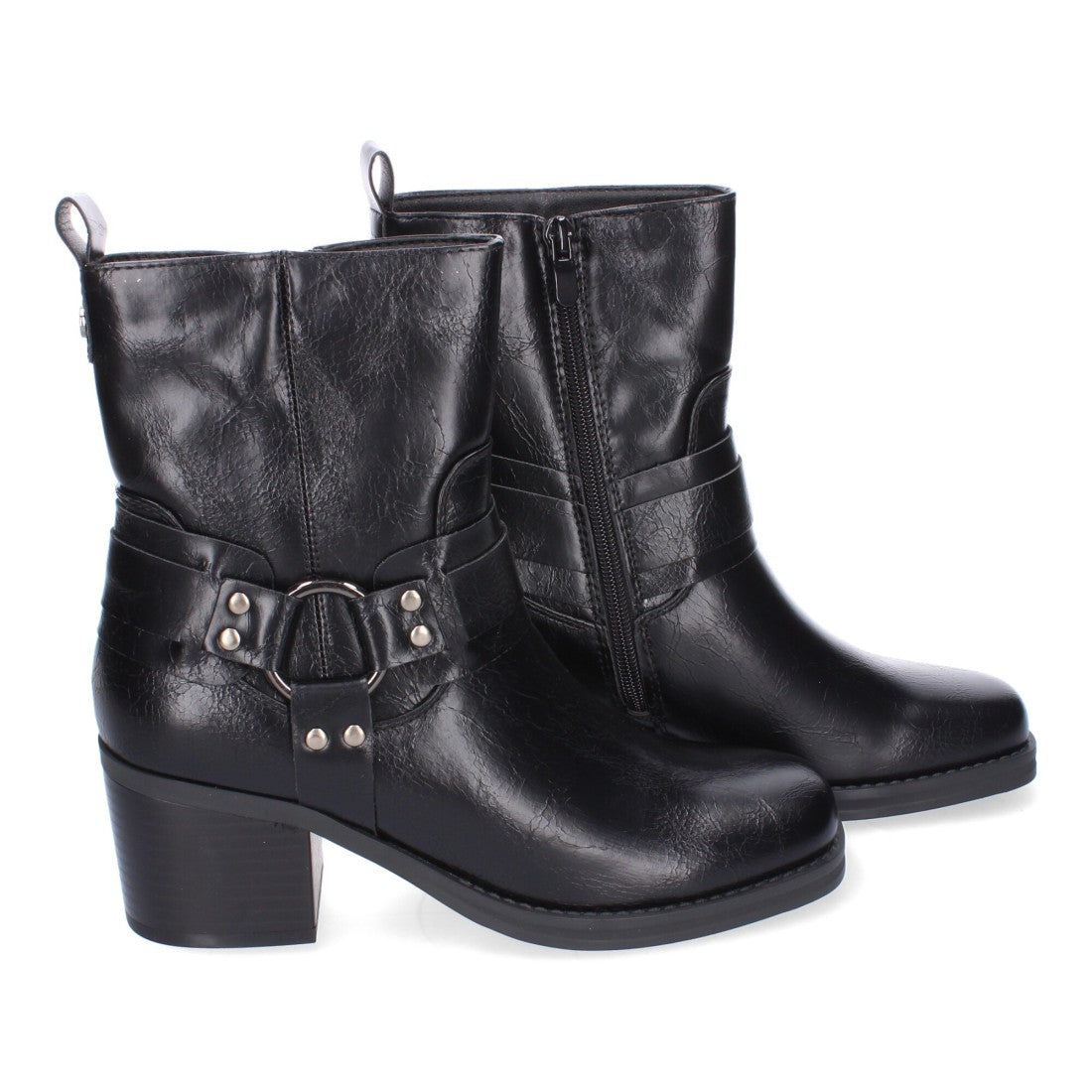 Botines de tacón de mujer con adorno de hebilla