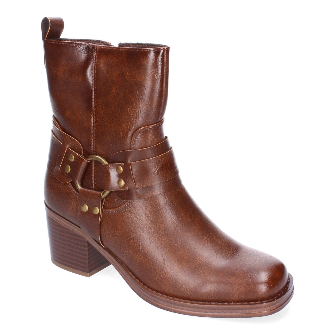 Botines de tacón de mujer con adorno de hebilla