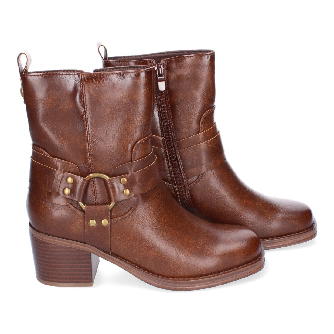 Botines de tacón de mujer con adorno de hebilla